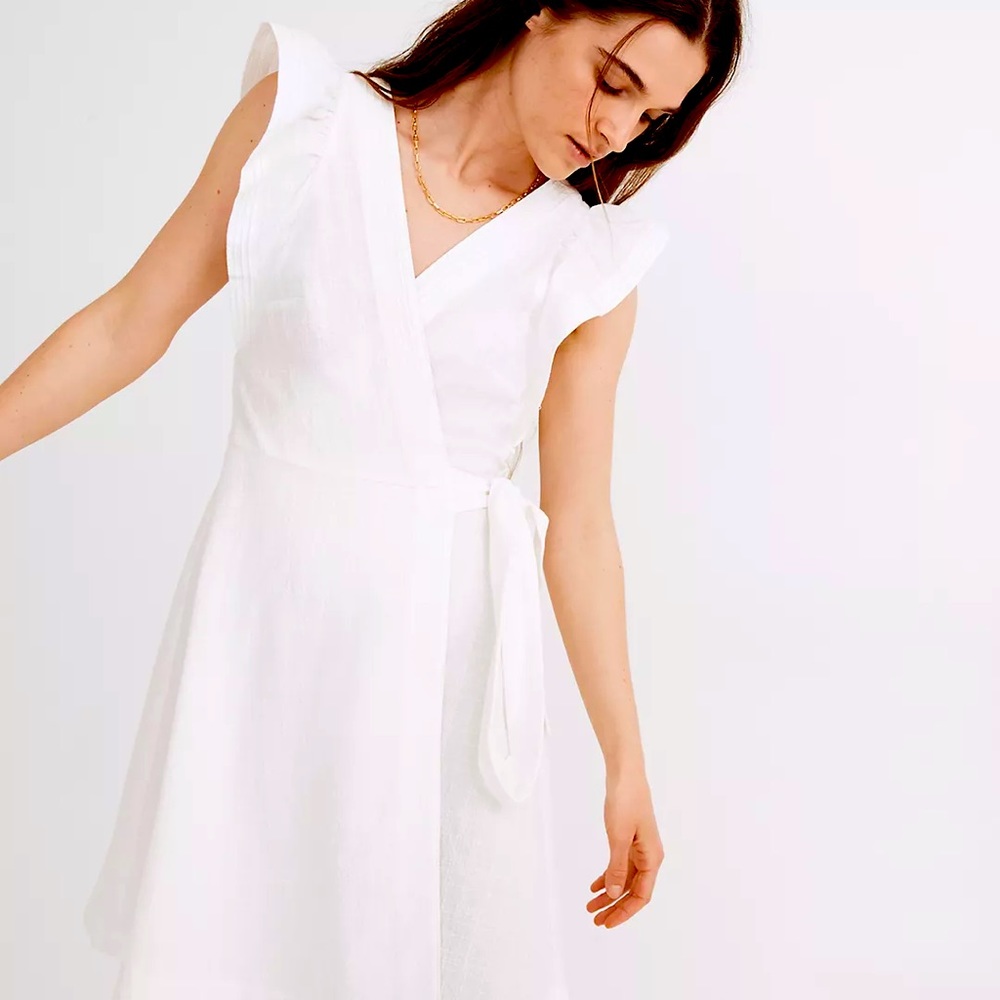 madewell white wrap dress
